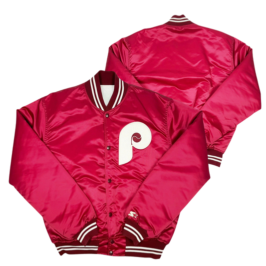 Phillies Throwback Satin Bomber – (Pre order Ships in 2-4 weeks)