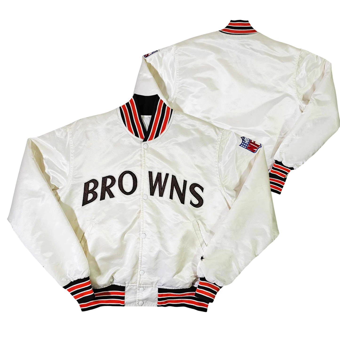 Browns Throwback Satin Bomber – (Pre order Ships in 3-6 weeks)