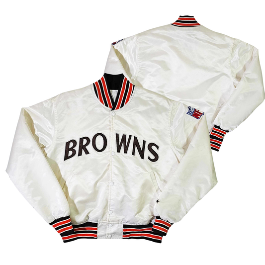 Browns Throwback Satin Bomber – (Pre order Ships in 3-6 weeks)