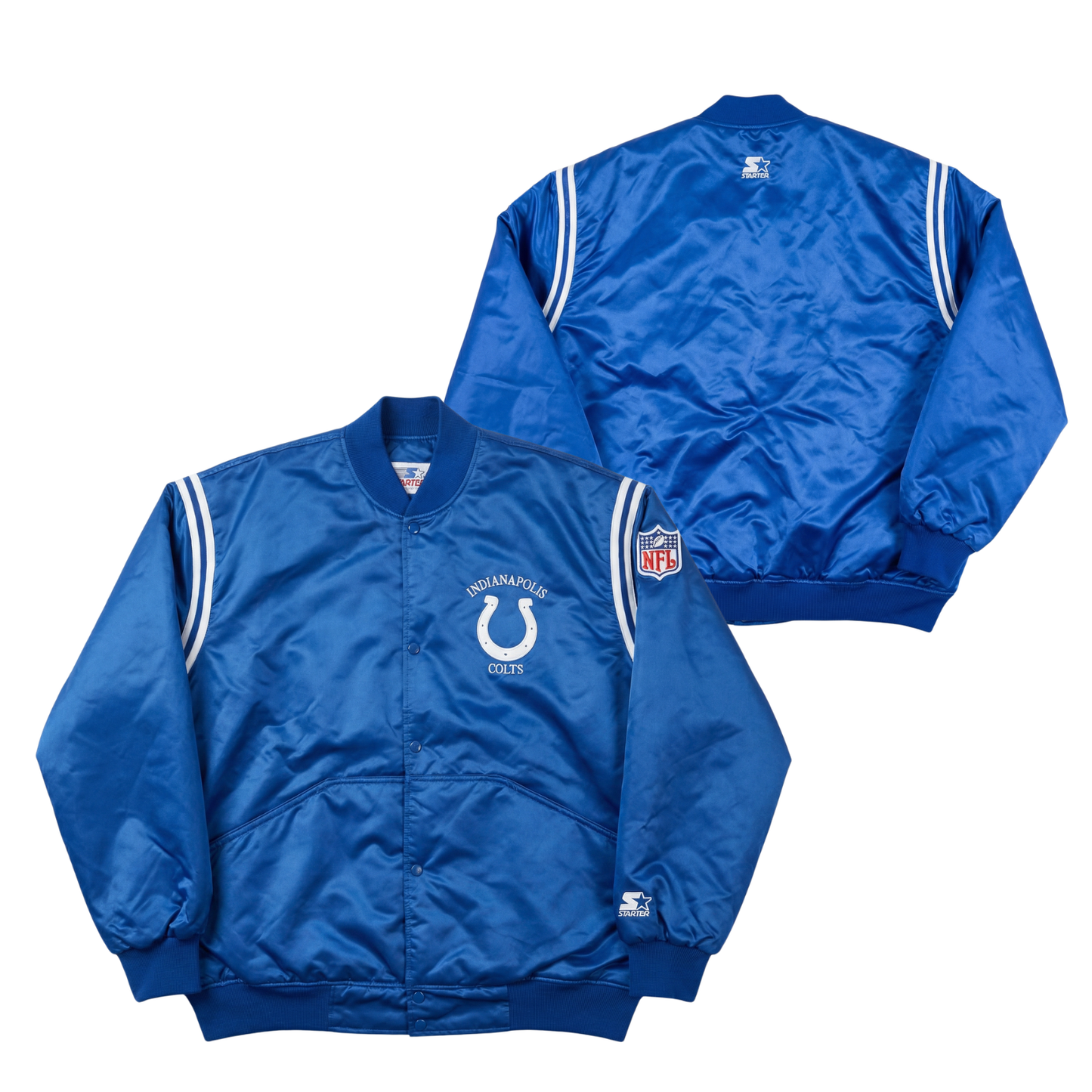 Colts Throwback Satin Bomber – (Pre order Ships in 3-6 weeks)