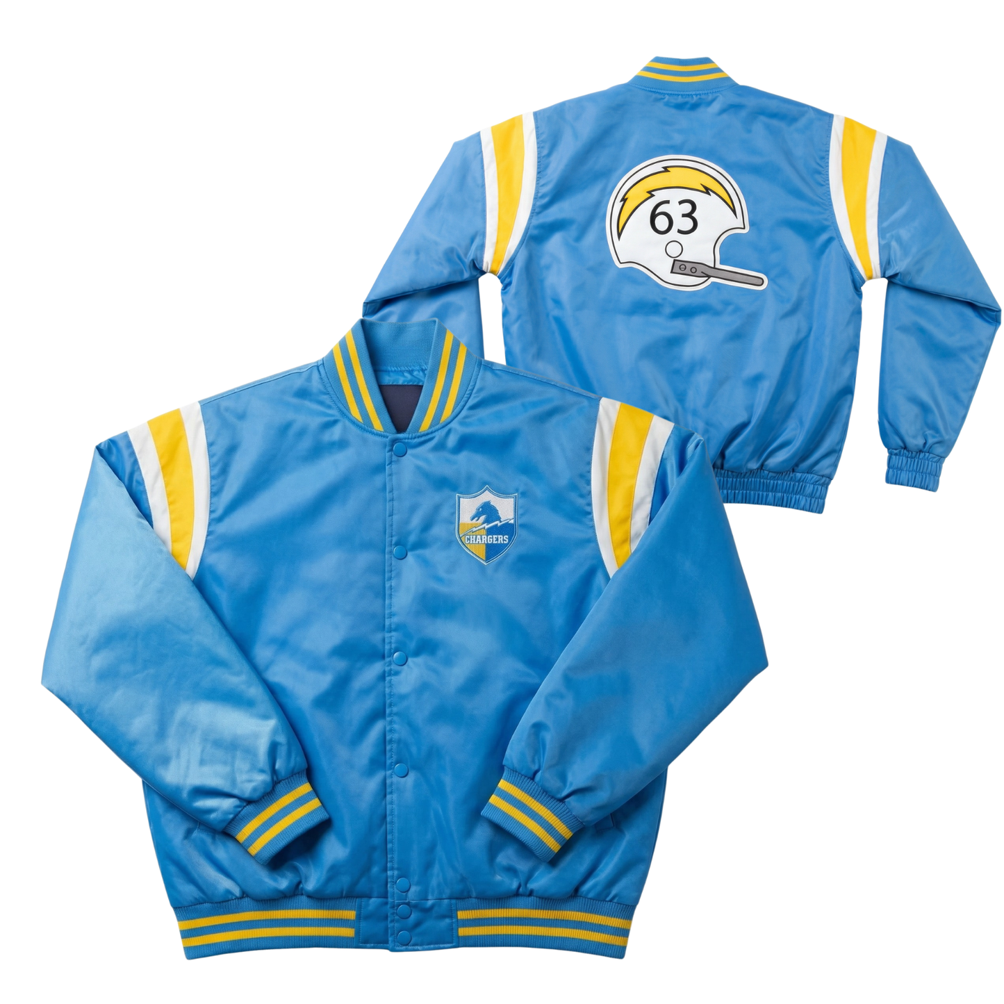 Chargers Throwback Satin Bomber – (Pre order Ships in 3-6 weeks)