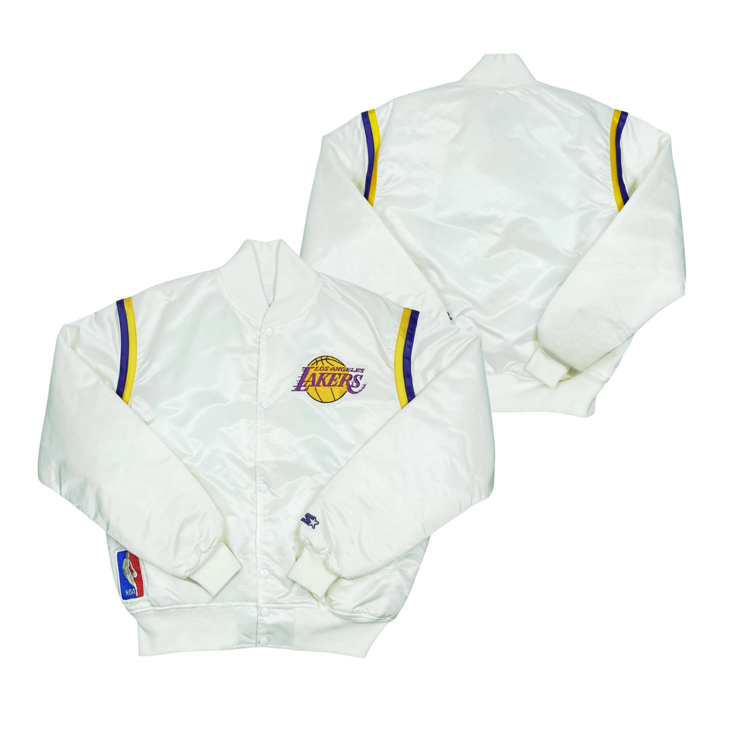 Lakers Throwback Satin Bomber – (Pre order Ships in 3-6 weeks)