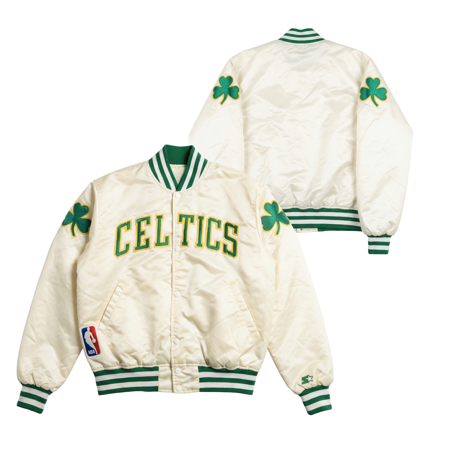 Celtics Throwback Satin Bomber – (Pre order Ships in 3-6 weeks)