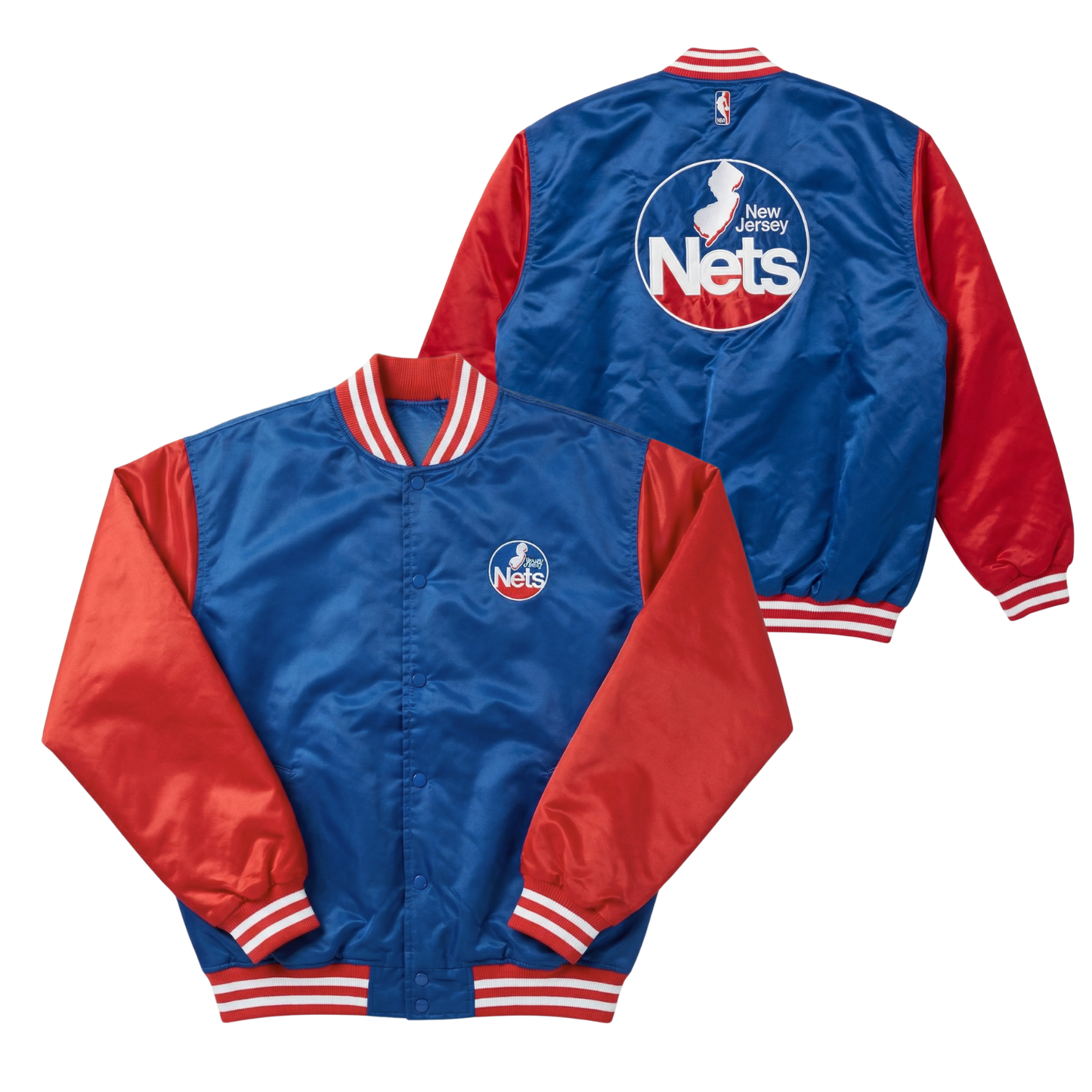 Nets Throwback Satin Bomber – (Pre order Ships in 3-6 weeks)