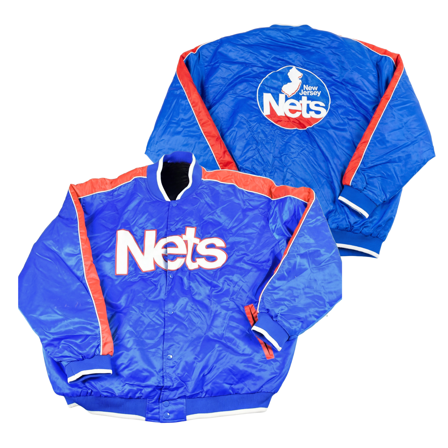 Nets Throwback Satin Bomber – (Pre order Ships in 3-6 weeks)