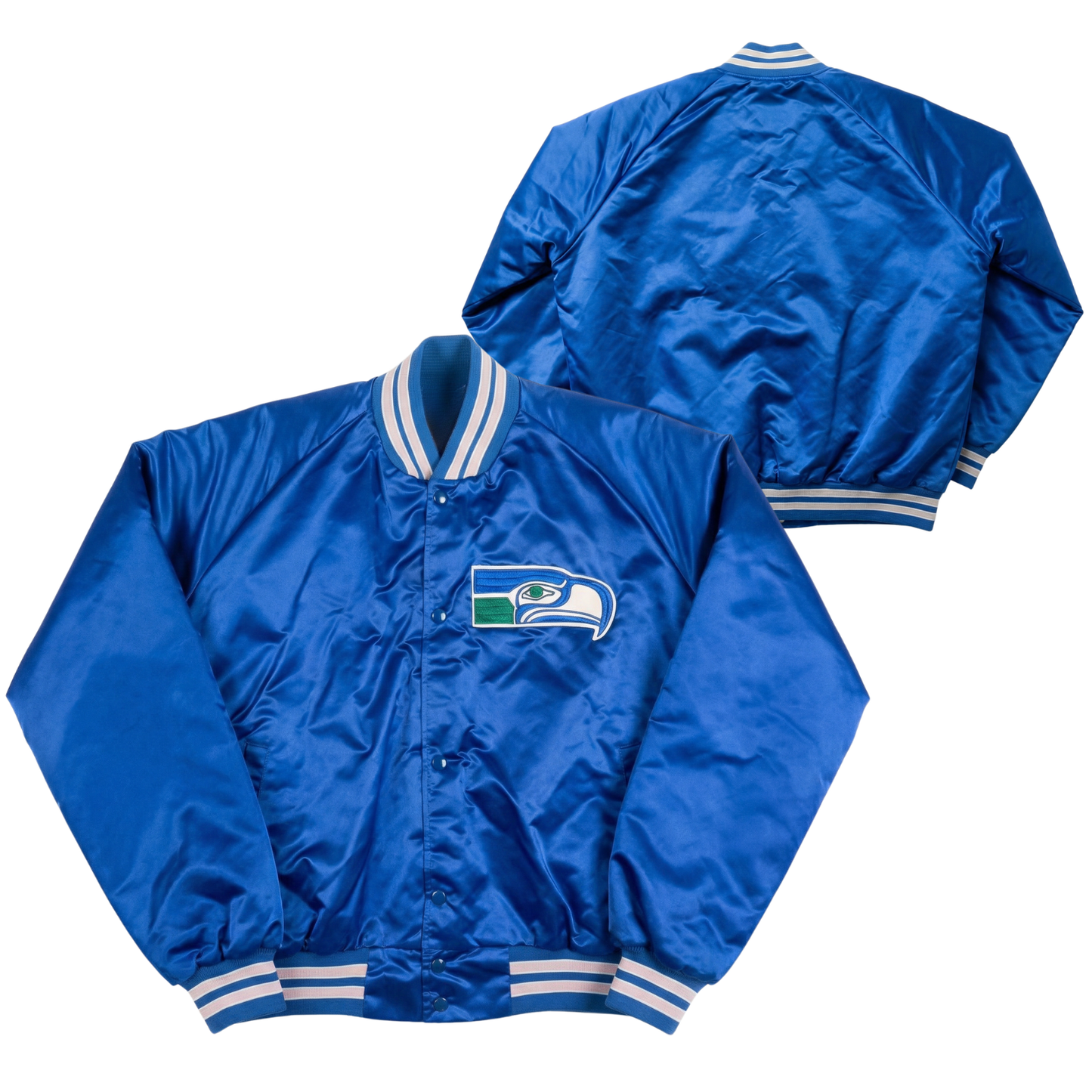 Seahawks Throwback Satin Bomber – (Pre order Ships in 3-6 weeks)