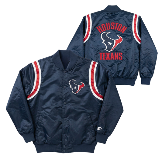 Texans Throwback Satin Bomber – (Pre order Ships in 3-6 weeks)