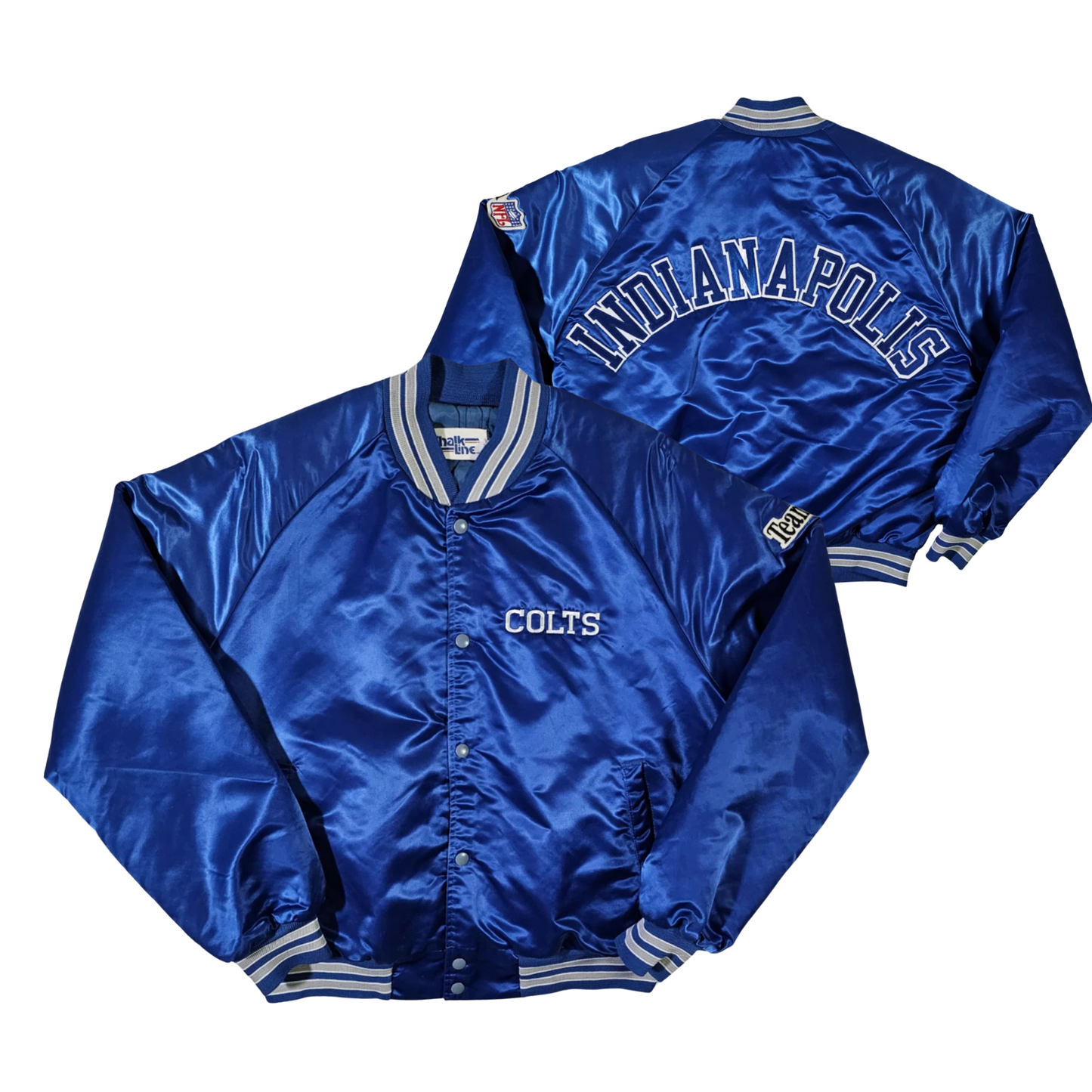 Colts Throwback Satin Bomber – (Pre order Ships in 3-6 weeks)