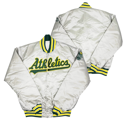 Athletics Throwback Satin Bomber – (Pre order Ships in 2-4 weeks)