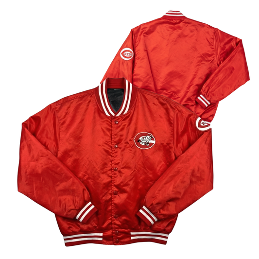 Reds Throwback Satin Bomber – (Pre order Ships in 2-4 weeks)
