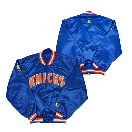 Knicks Throwback Satin Bomber – (Pre order Ships in 3-6 weeks)