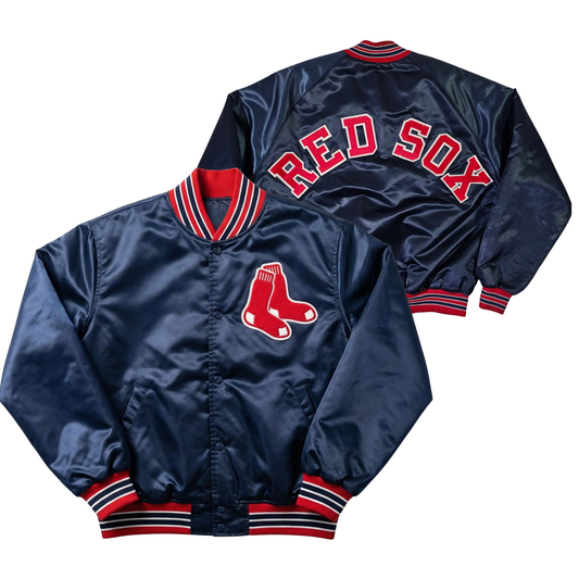 Redsox Throwback Satin Bomber – (Pre order Ships in 2-4 weeks)