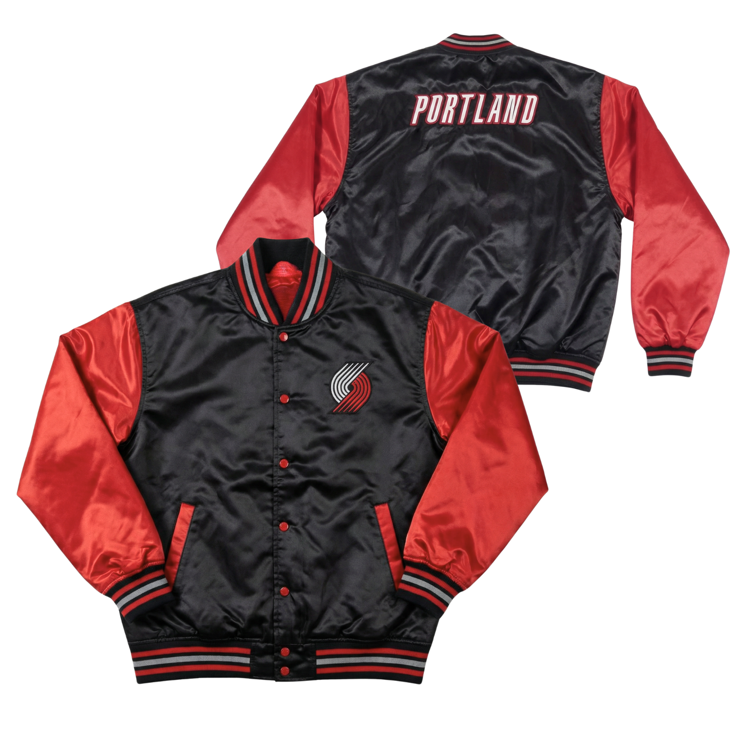 Blazers Throwback Satin Bomber – (Pre order Ships in 3-6 weeks)