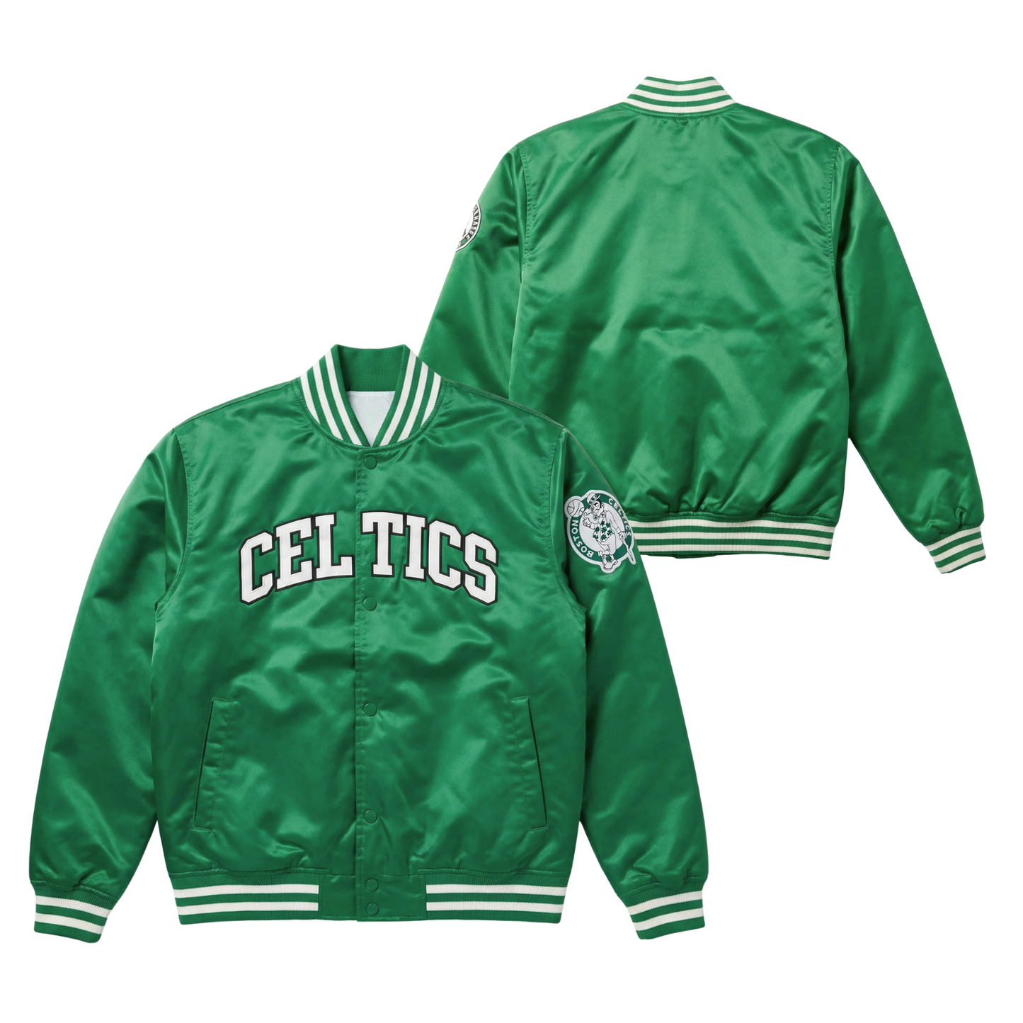 Celtics Throwback Satin Bomber – (Pre order Ships in 3-6 weeks)