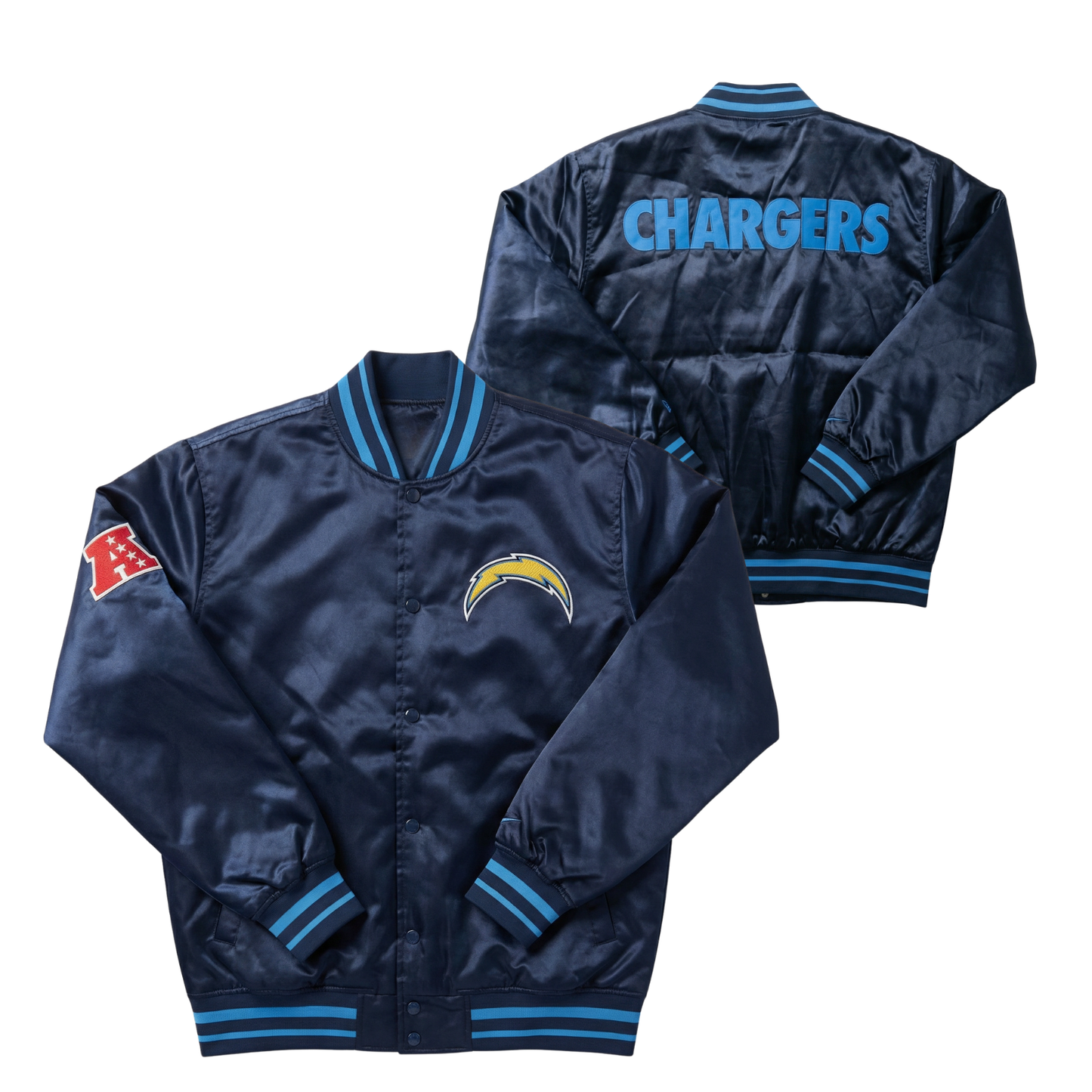 Chargers Throwback Satin Bomber – (Pre order Ships in 3-6 weeks)