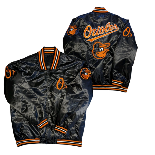 Orioles Throwback Satin Bomber – (Pre order Ships in 2-4 weeks)