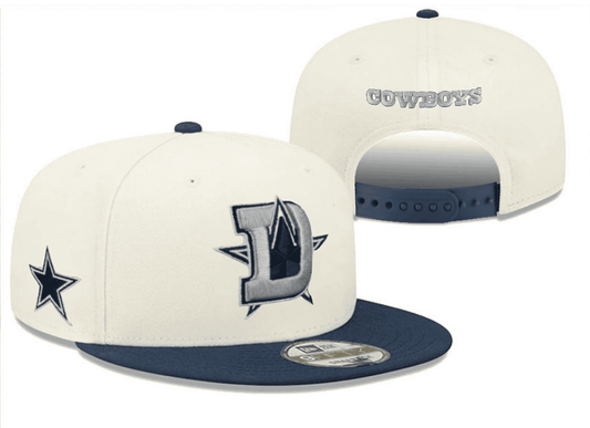 Cream/Navy Blue Football Hat
