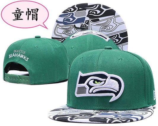Kids Green/White Football Hat