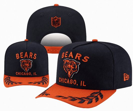 Navy Blue/Orange Football Hat