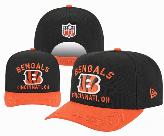Black/Orange Football Hat