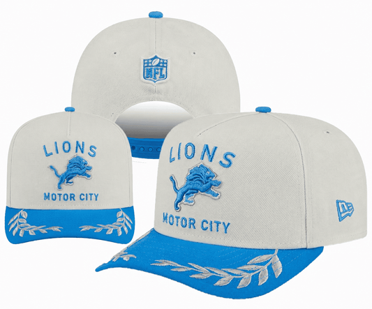 Cream/Cyan Blue Football Hat
