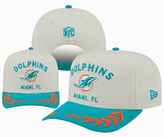 Cream/Aqua Football Hat