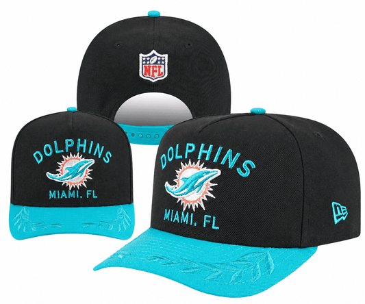 Black/Aqua Football Hat