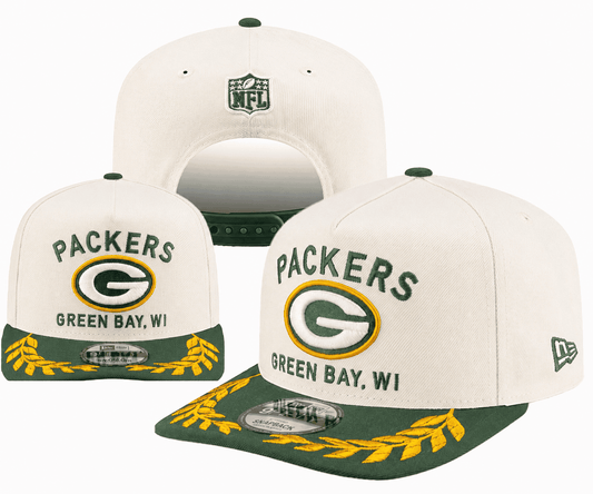 Cream/Green Football Hat