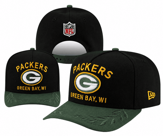 Black/Green Football Hat