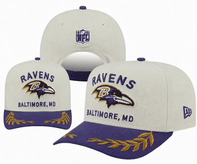 Cream/Purple Football Hat
