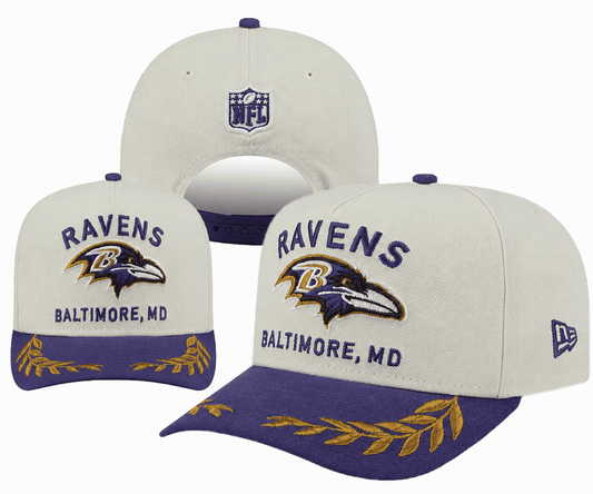 Cream/Purple Football Hat