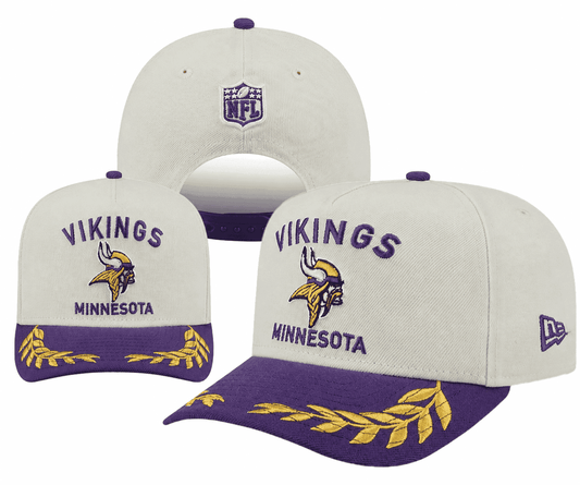 Cream/Purple Football Hat