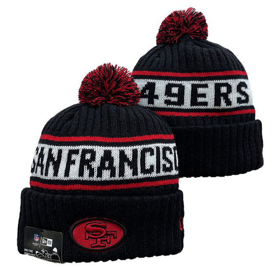 Black/Gray/White/Red Football Beanie