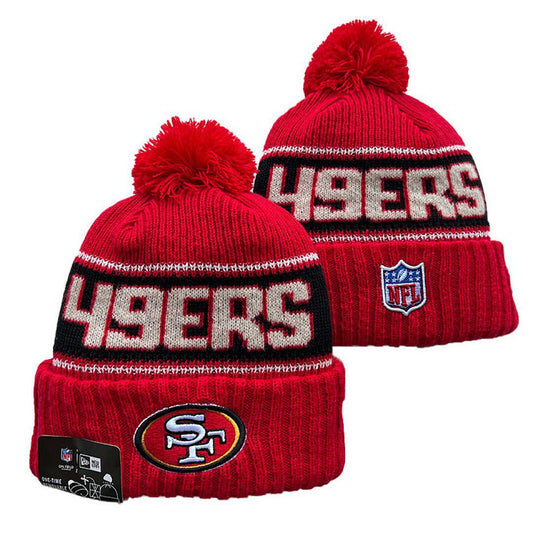 Red/Gray/Black/White Football Beanie