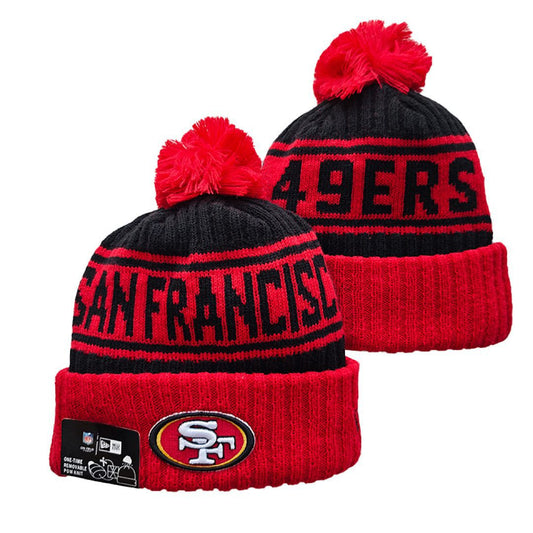 Black/Red Football Beanie