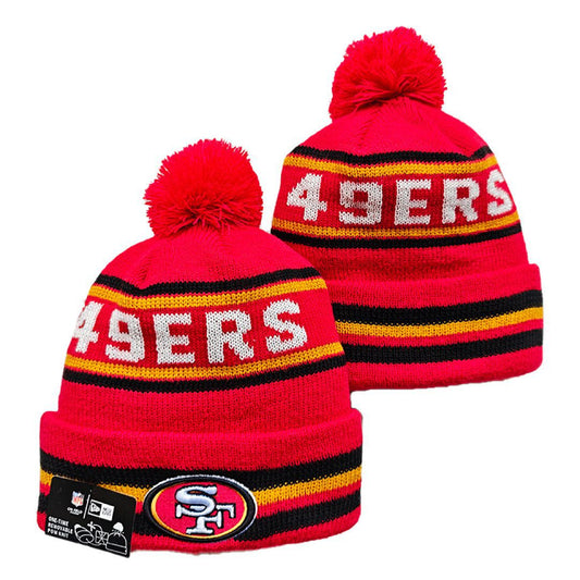 Red/Black/Gold/White Football Beanie