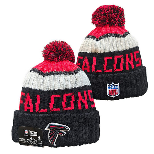 Black/Red/Cream Football Beanie