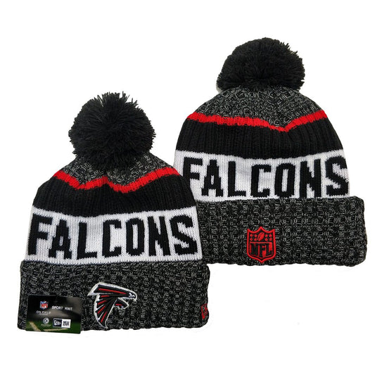 Black/Gray/White/Red Football Beanie
