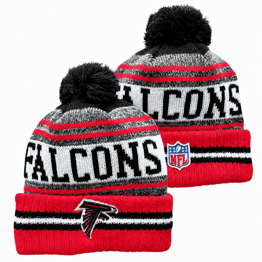 Black/Gray/White/Red Football Beanie