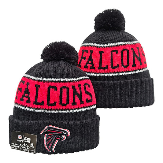 Black/Red/White Football Beanie