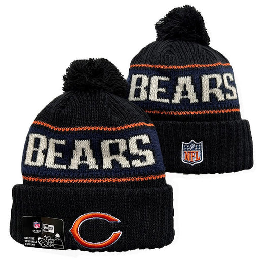 Black/Navy/Gray/Orange Football Beanie
