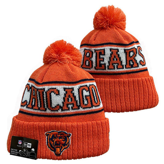 Orange/Navy/White Football Beanie