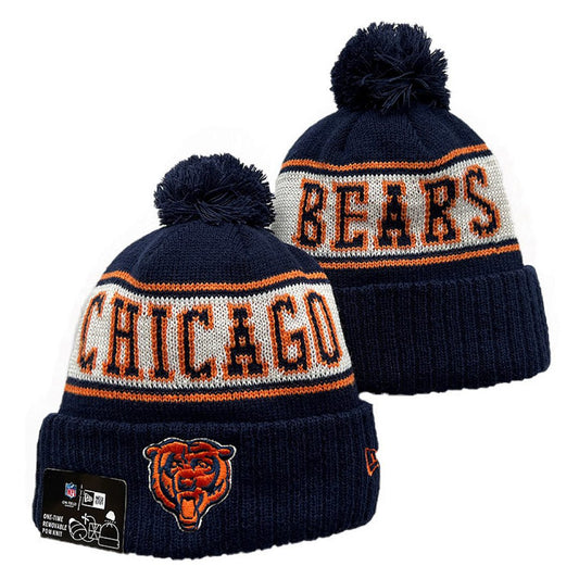 Navy/Gray/Orange Football Beanie
