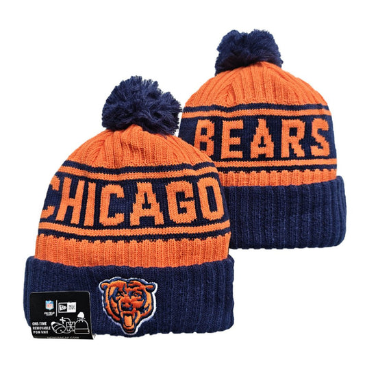 Orange/Navy Football Beanie