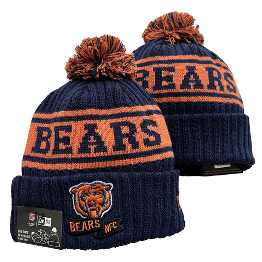 Navy/Orange Football Beanie