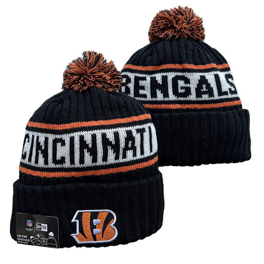 Black/Orange/White Football Beanie