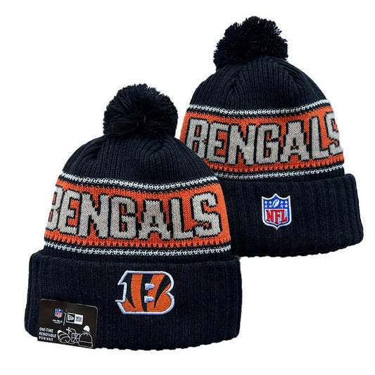 Black/Gray/Orange/White Football Beanie