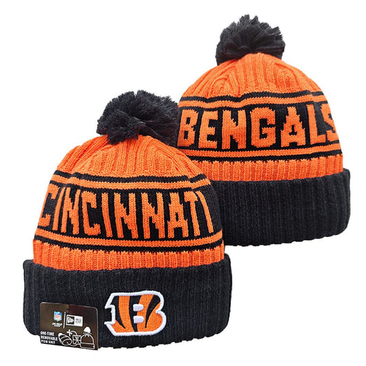 Orange/Black Football Beanie