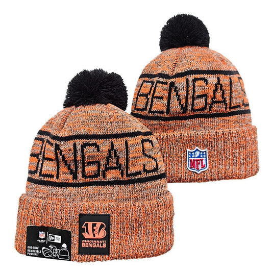 Orange/Gray/Black Football Beanie