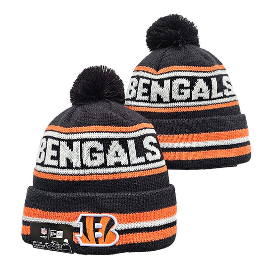 Black/Orange/White Football Beanie